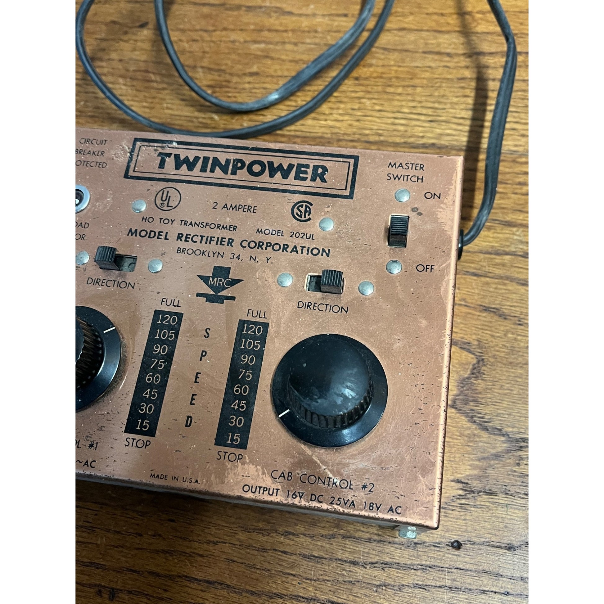 Twinpower N Gauge Toy/Train Transformer Model 202 N Model Rectifier Untested