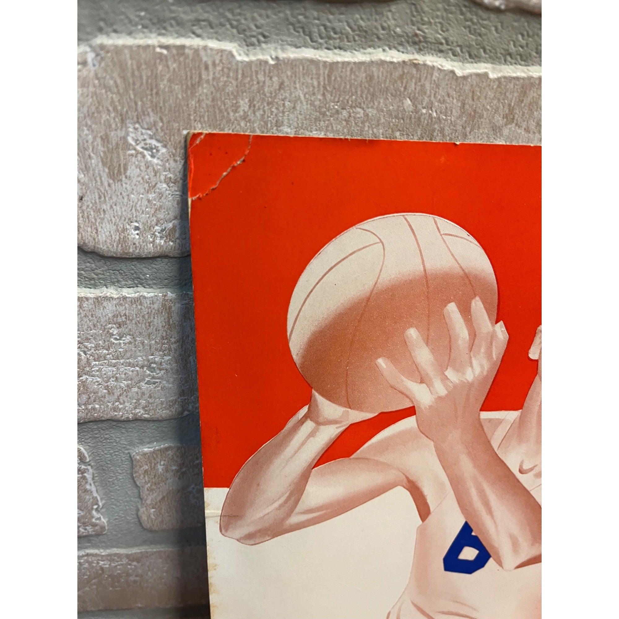 RARE Vintage 1950s Coca Cola Basketball Cardboard Menu Board Advertising Sign