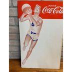 RARE Vintage 1950s Coca Cola Basketball Cardboard Menu Board Advertising Sign