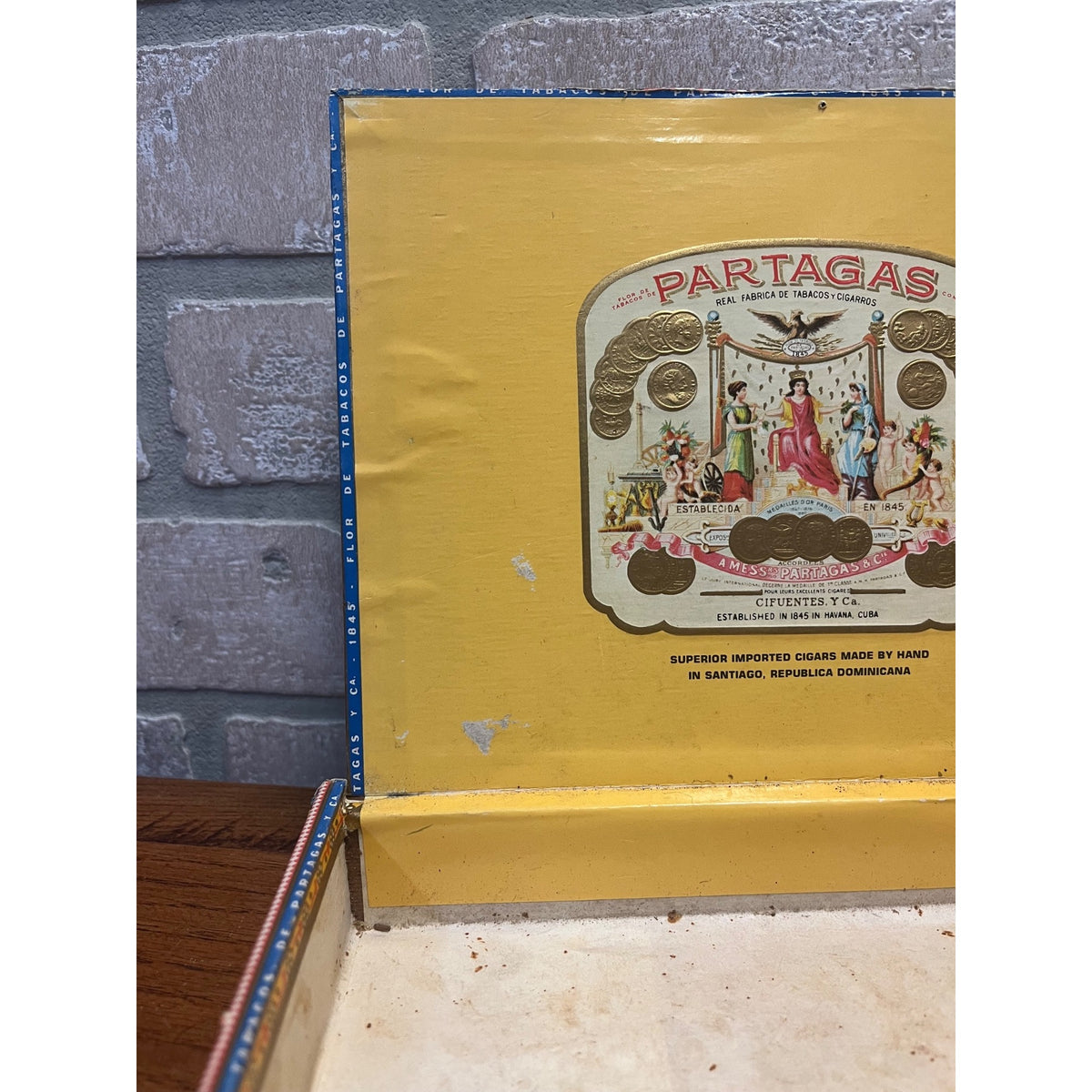 Vintage Cigar Box Partagas No. 2 Colorful Label Design 1845 Dominican Republic Empty Box