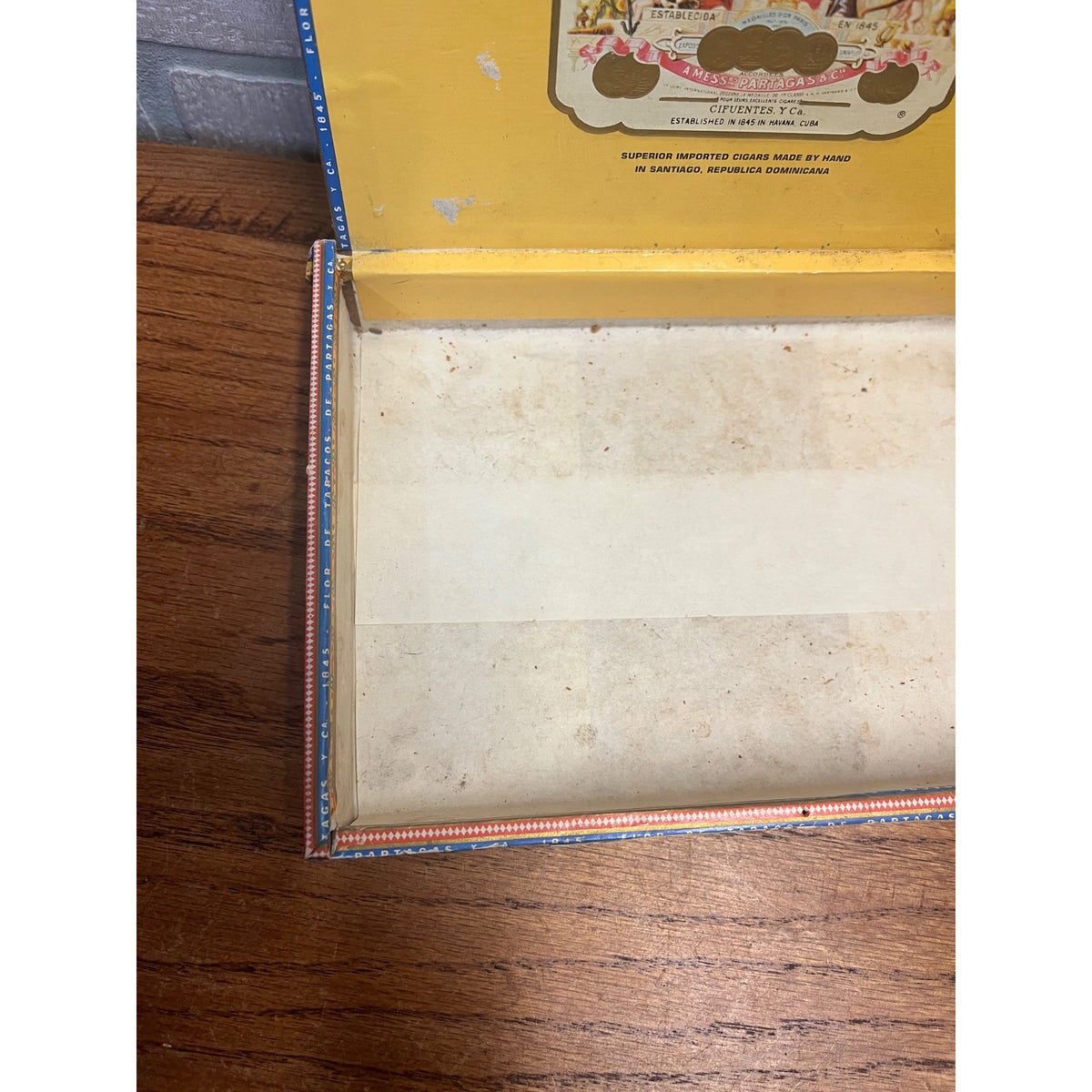 Vintage Cigar Box Partagas No. 2 Colorful Label Design 1845 Dominican Republic Empty Box