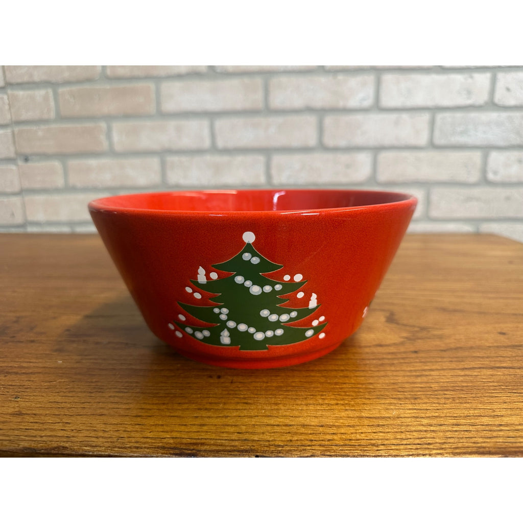 Vintage WAECHTERSBACH Red Christmas Tree Large Serving Bowl Germany 9” x 4”