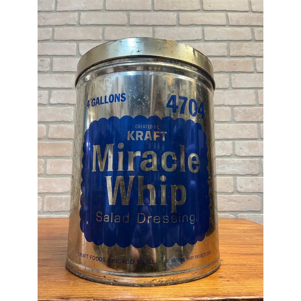 Vintage Kraft Miracle Whip 4 Gallon Metal Empty Advertising Can