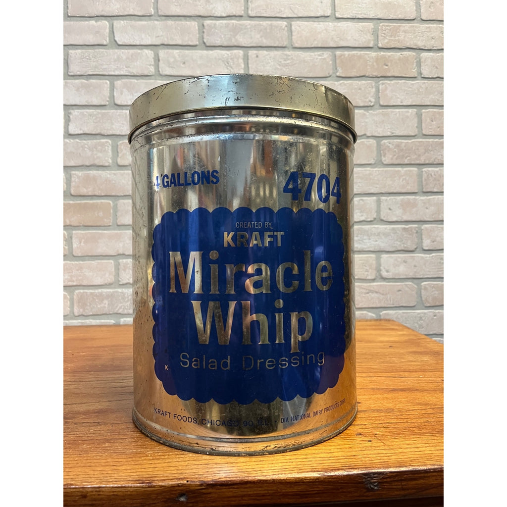Vintage Kraft Miracle Whip 4 Gallon Metal Empty Advertising Can