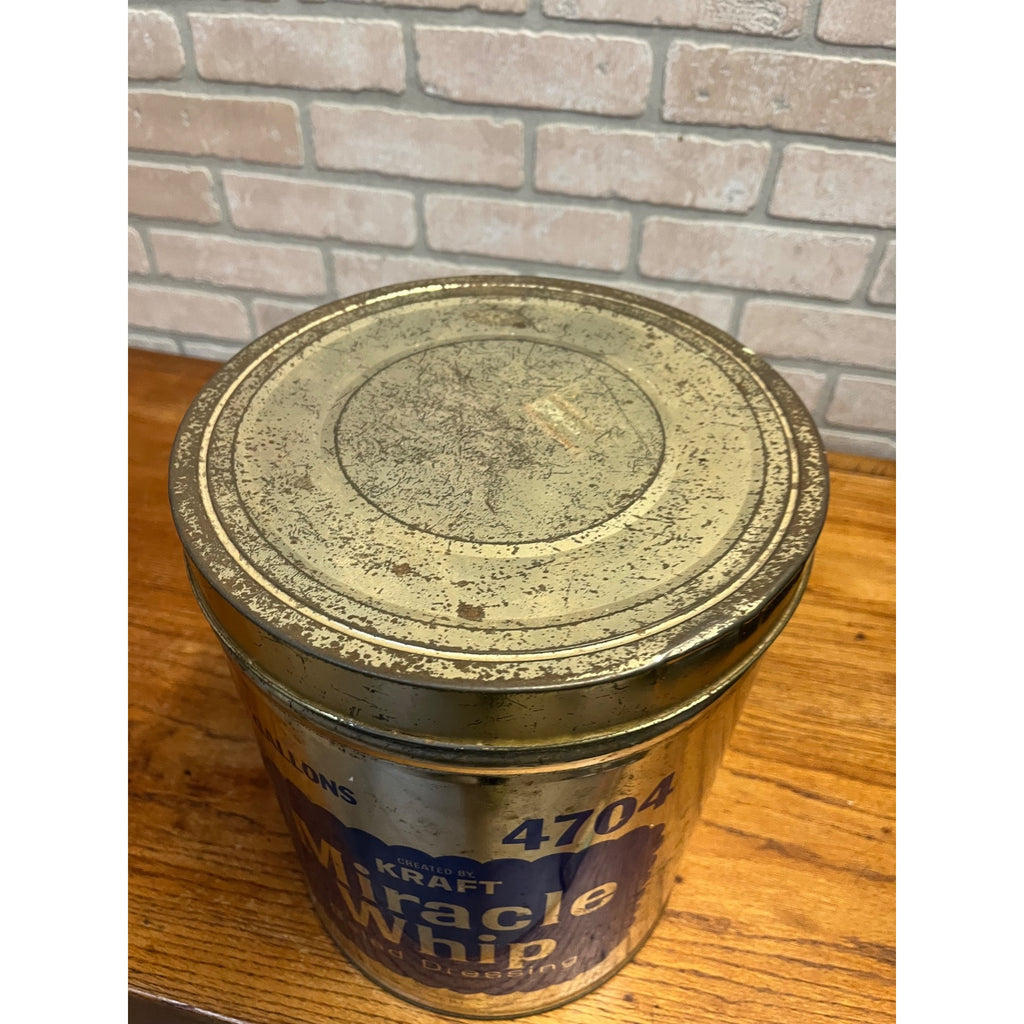 Vintage Kraft Miracle Whip 4 Gallon Metal Empty Advertising Can