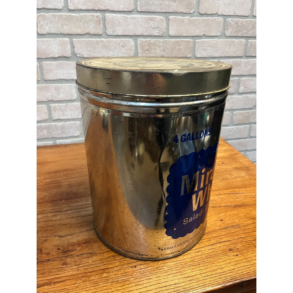 Vintage Kraft Miracle Whip 4 Gallon Metal Empty Advertising Can