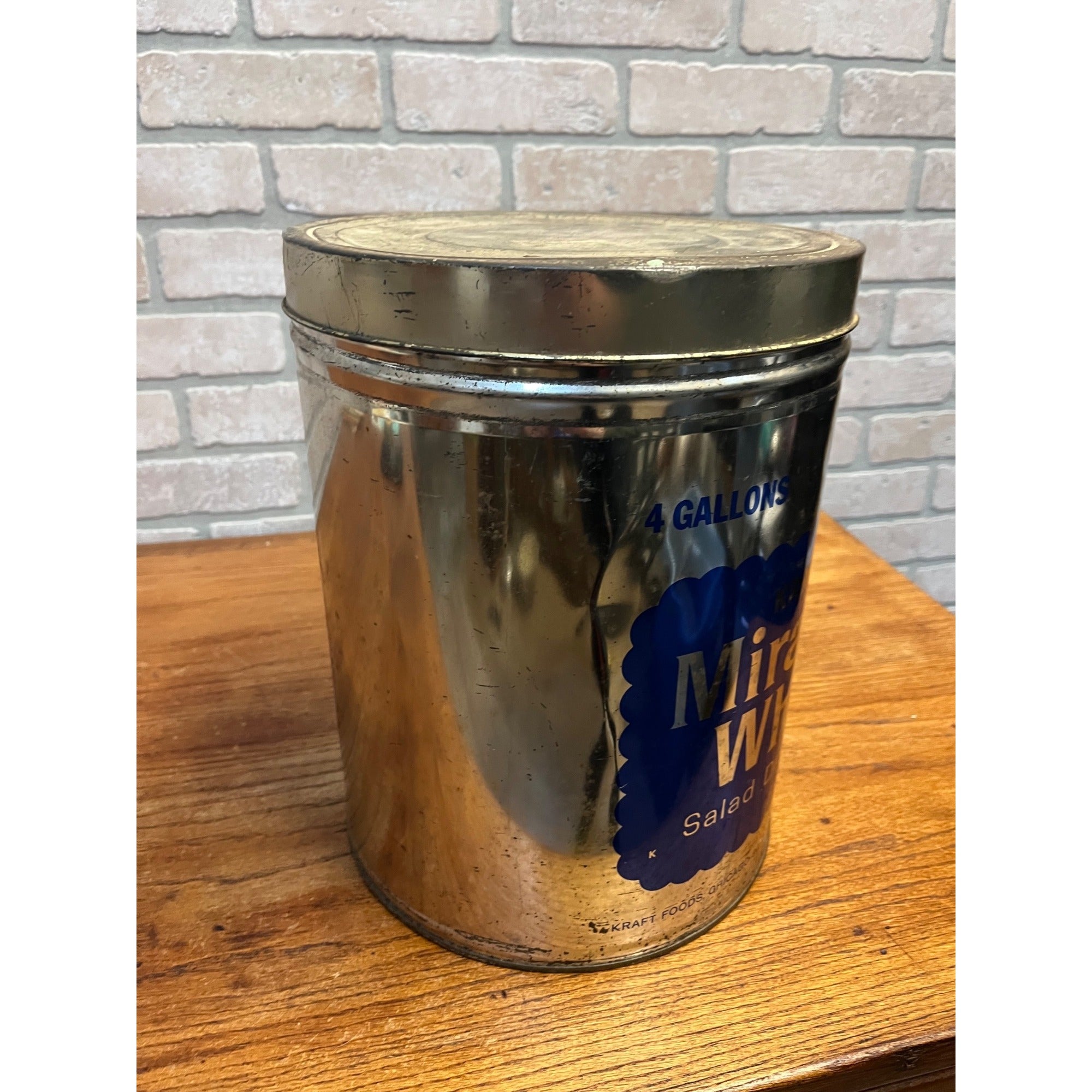 Vintage Kraft Miracle Whip 4 Gallon Metal Empty Advertising Can