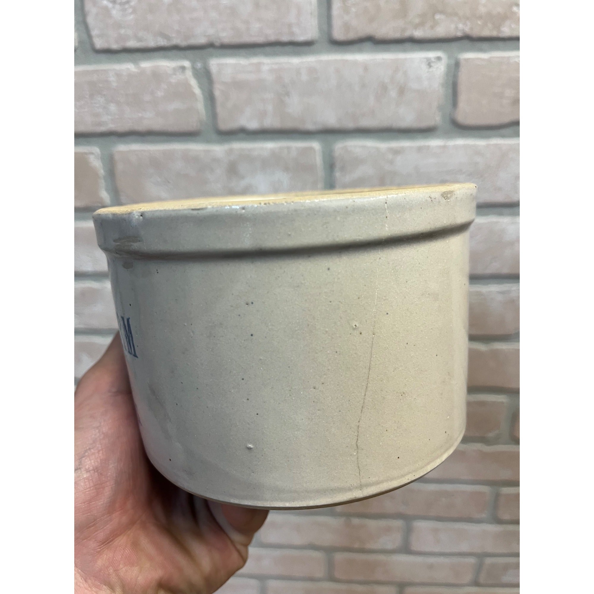 Vintage Butter Jar Corium Farm Dairy Fond du Lac Wisconsin / WI / Wis / 2lb Stoneware Crock Jar