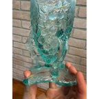 Antique 1900s Northwood Glass-Grape Vine Cluster Aqua Opalescent Vase