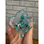 Antique 1900s Northwood Glass-Grape Vine Cluster Aqua Opalescent Vase