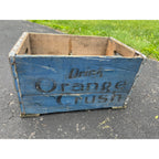 RARE EARLY Vintage Orange Crush BLUE Wood Soda Crate Pop Advertising Box