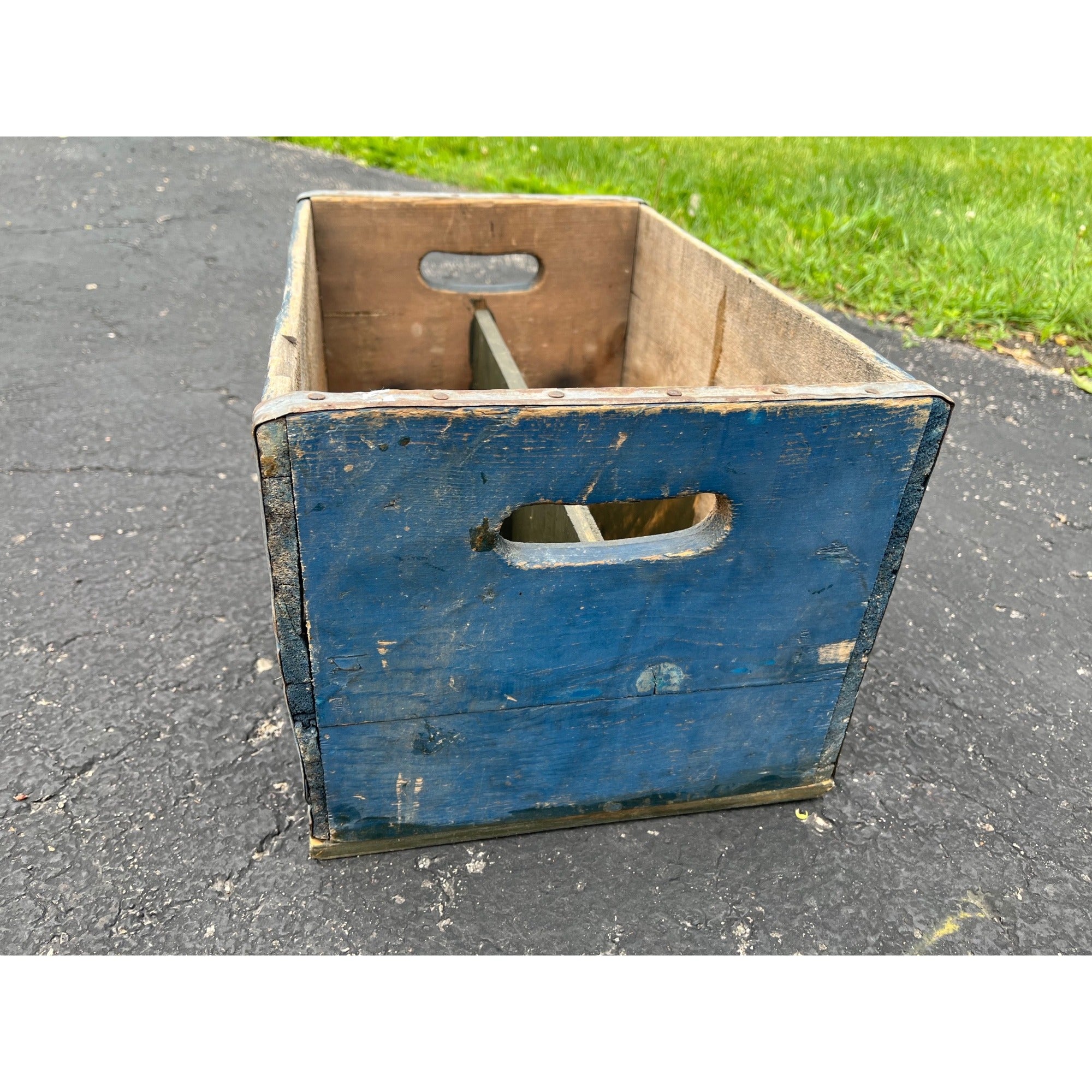 RARE EARLY Vintage Orange Crush BLUE Wood Soda Crate Pop Advertising Box