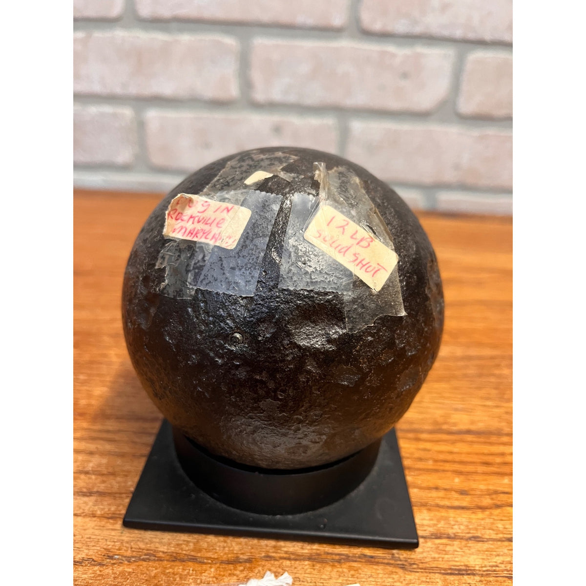 Antique Civil War Era 12 Pound Solid Shot Cast Iron Cannonball 4.5" Maryland Dug