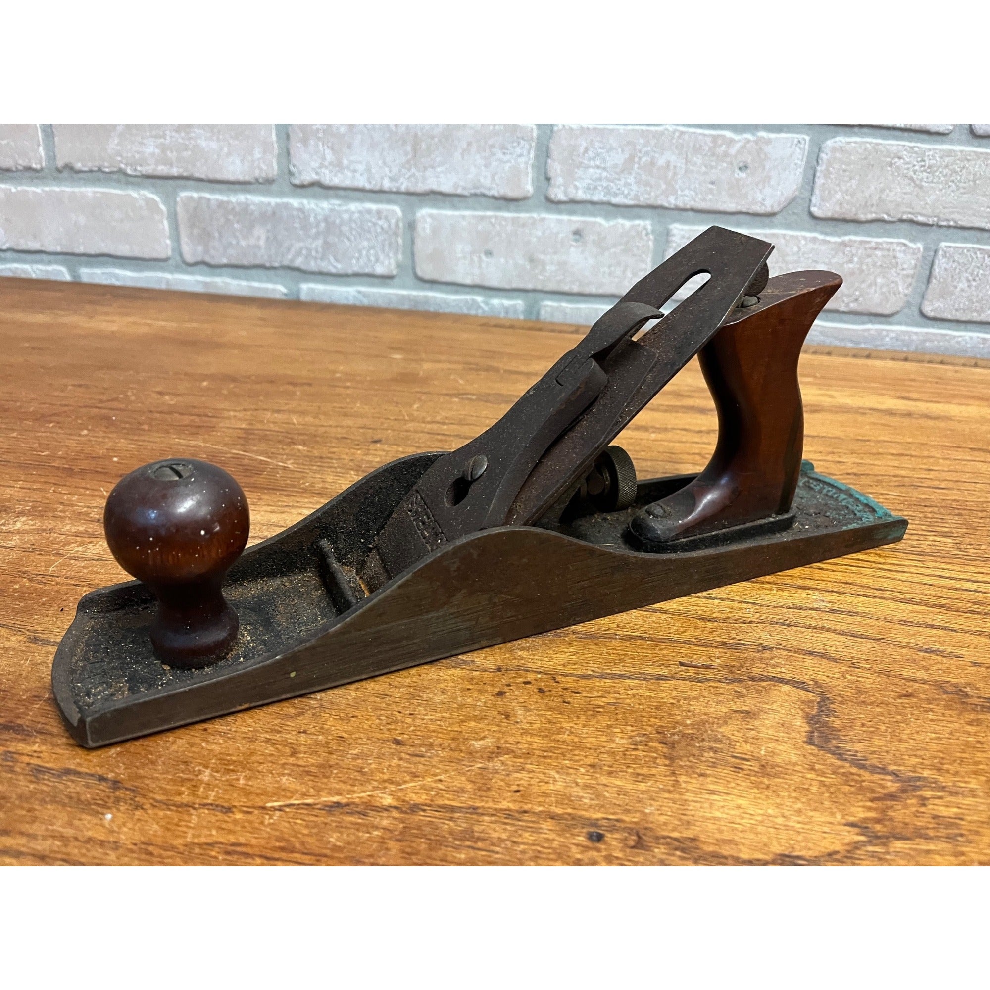 Vintage Shelton No. 14 Bench Plane Woodworking Tool USA Smooth Bottom 14" Long