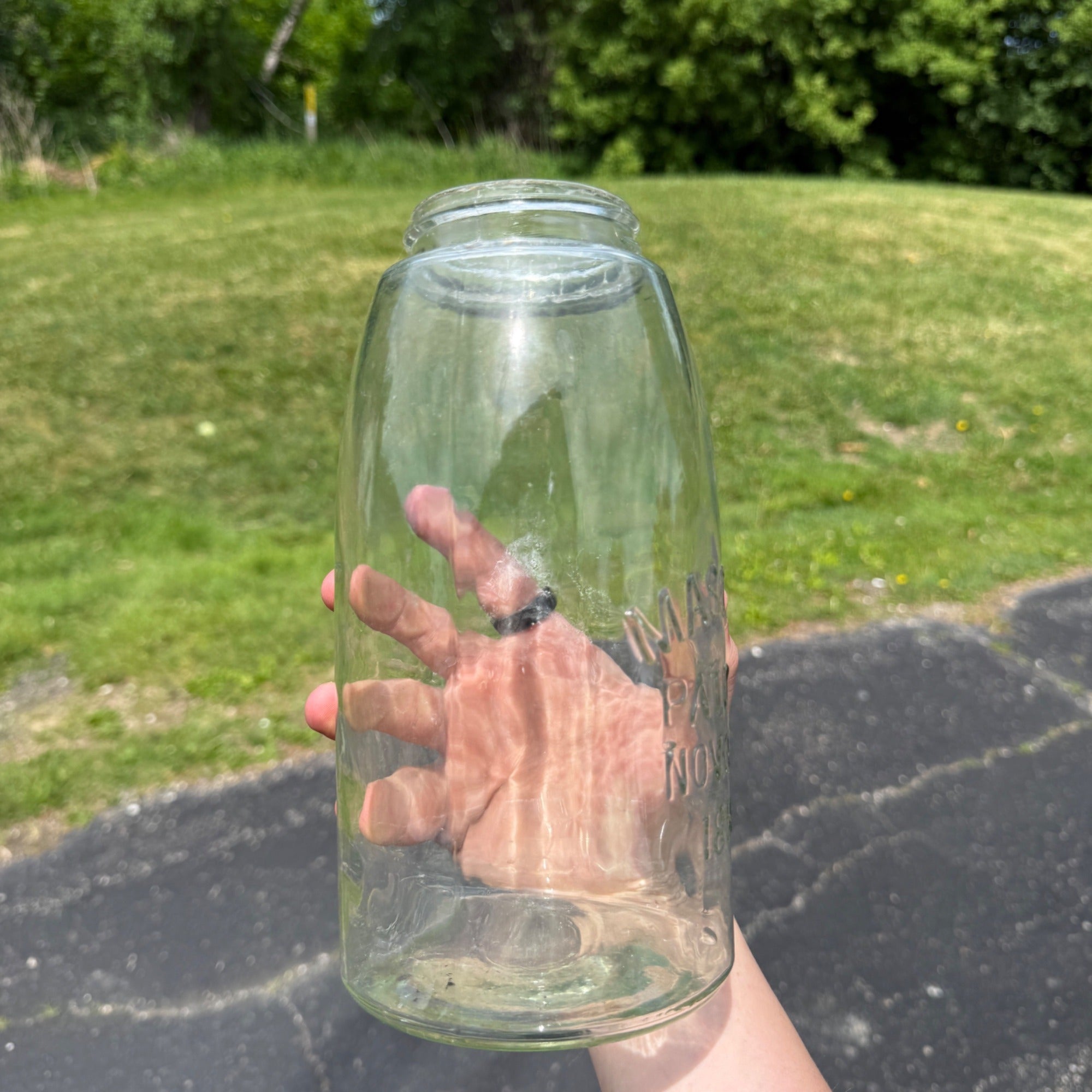 Vintage Mason Jar Patent Nov. 30th 1858 Clear Half Gallon Bold Marking