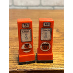 Vintage Philips 66 / Gas Pump Salt and Pepper Shakers / Sheets Oil Advertising / Angola, Indiana