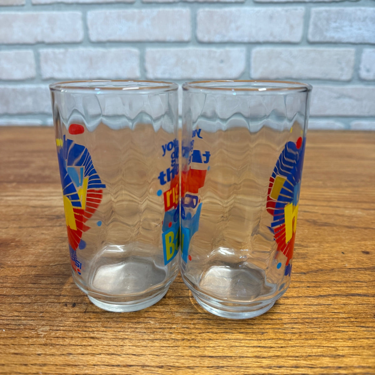 Diet Pepsi Glass You Got the Right One Baby Uh Huh Vintage 5" Lot of 2