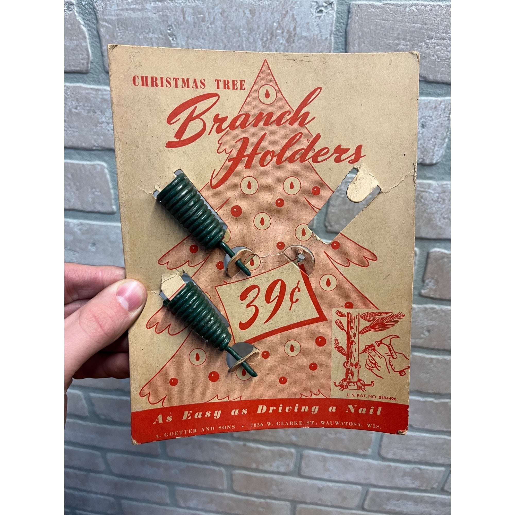 Vintage 1920s Christmas Tree Branch Holders Goetter Wauwatosa Wisconsin