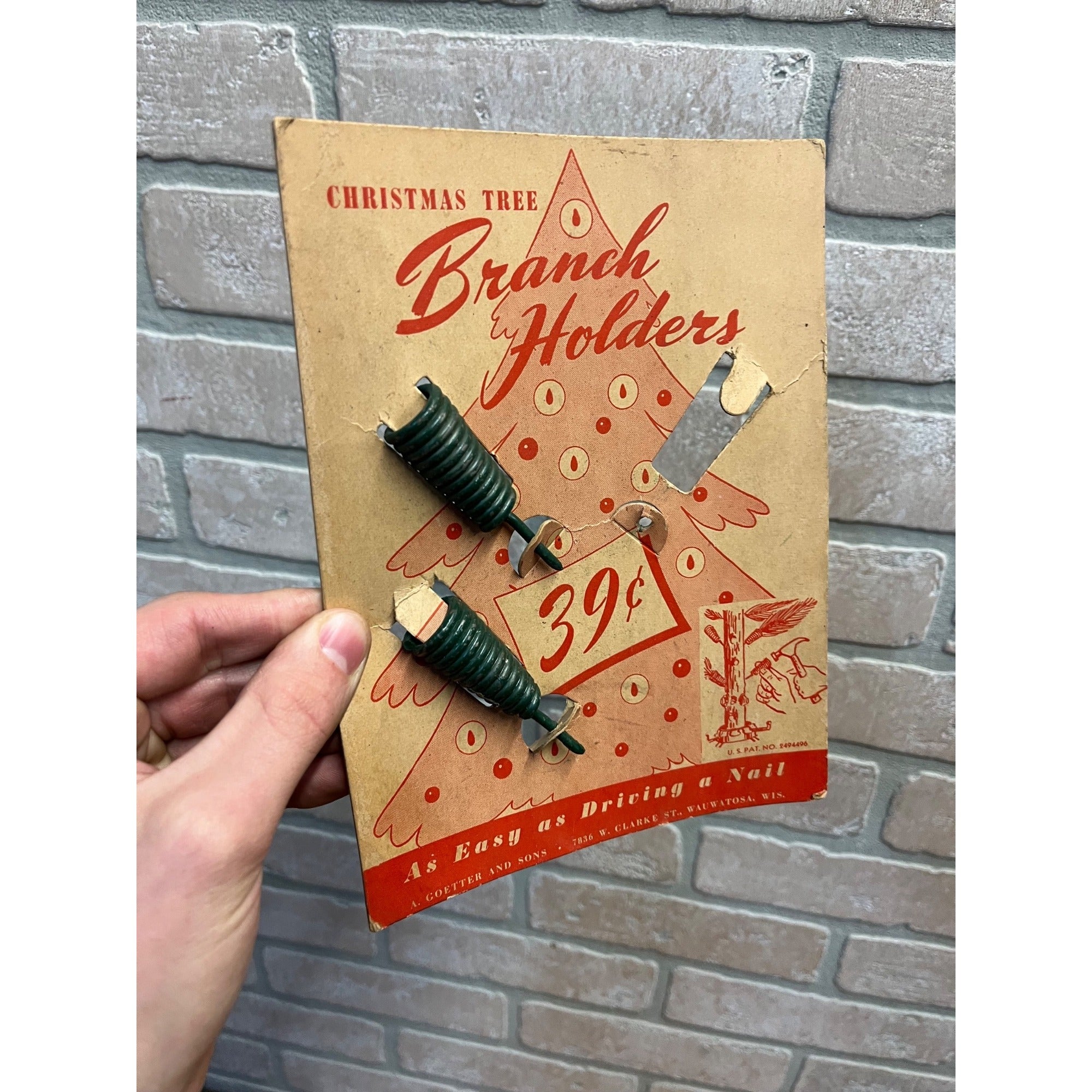 Vintage 1920s Christmas Tree Branch Holders Goetter Wauwatosa Wisconsin