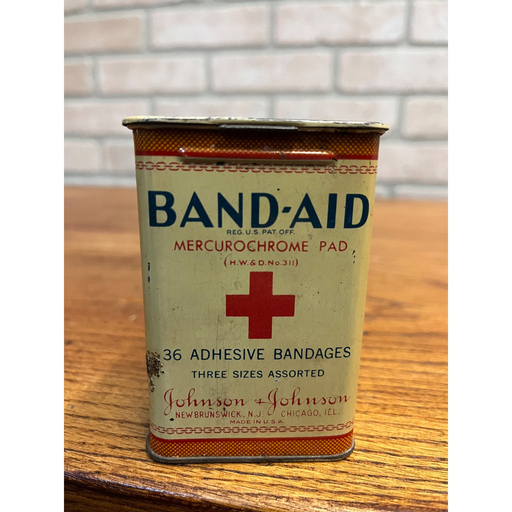 Vintage 1930s Band-Aid Mercurochrome Pad Tin Can Johnson Johnson Chicago