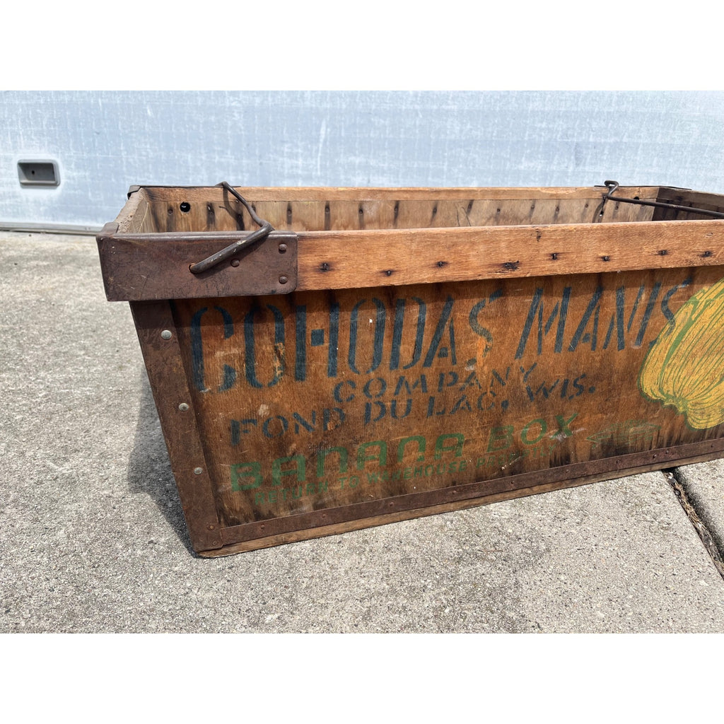 Vintage Cohodas Manis Banana Company Fond du Lac Wis Advertising Wooden Crate Box