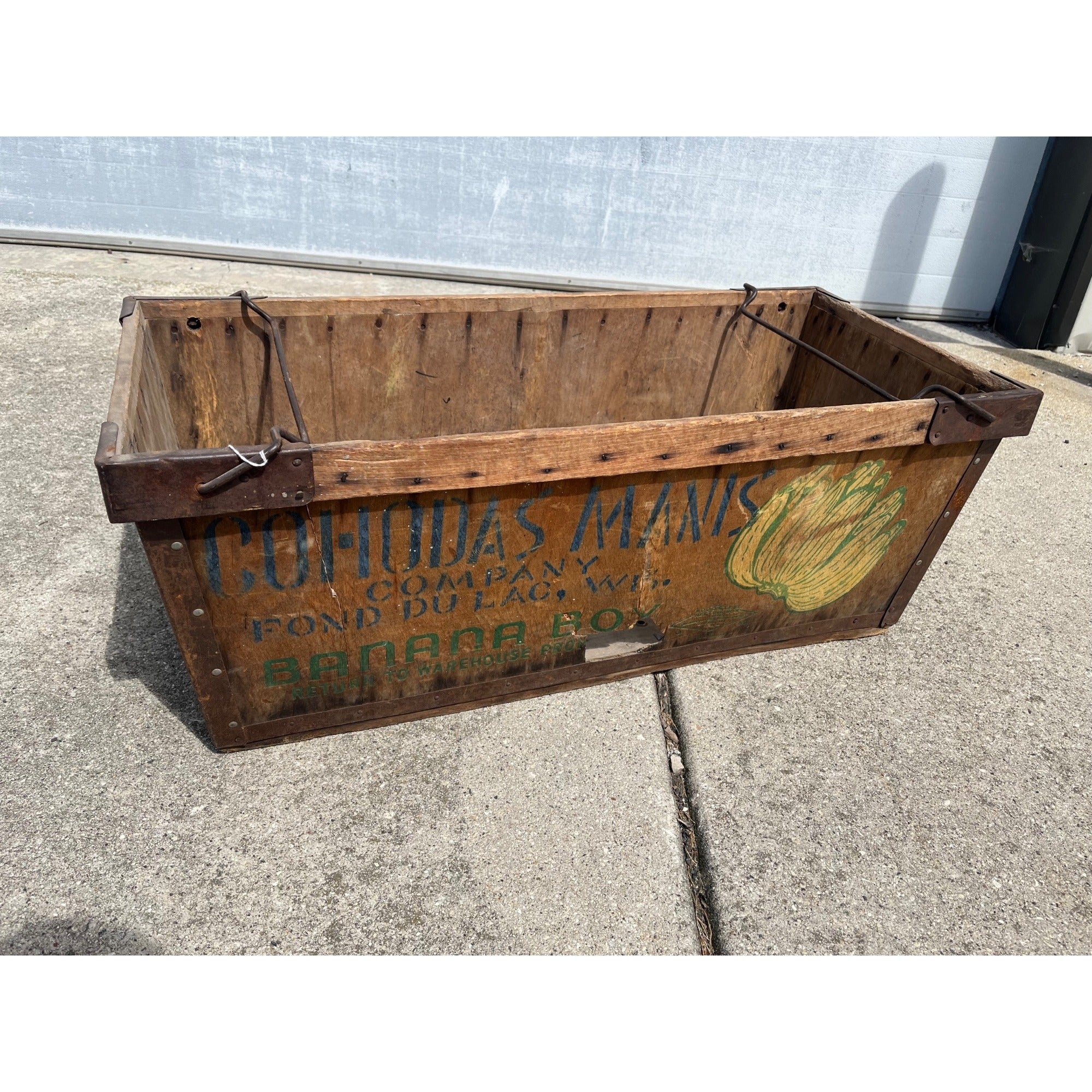 Vintage Cohodas Manis Banana Company Fond du Lac Wis Advertising Wooden Crate Box