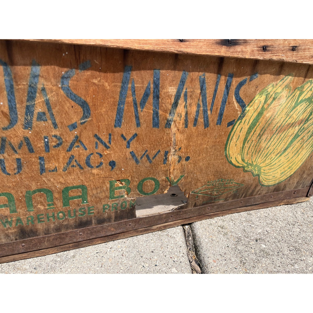 Vintage Cohodas Manis Banana Company Fond du Lac Wis Advertising Wooden Crate Box