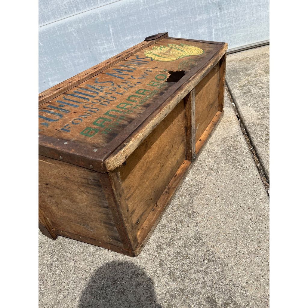 Vintage Cohodas Manis Banana Company Fond du Lac Wis Advertising Wooden Crate Box