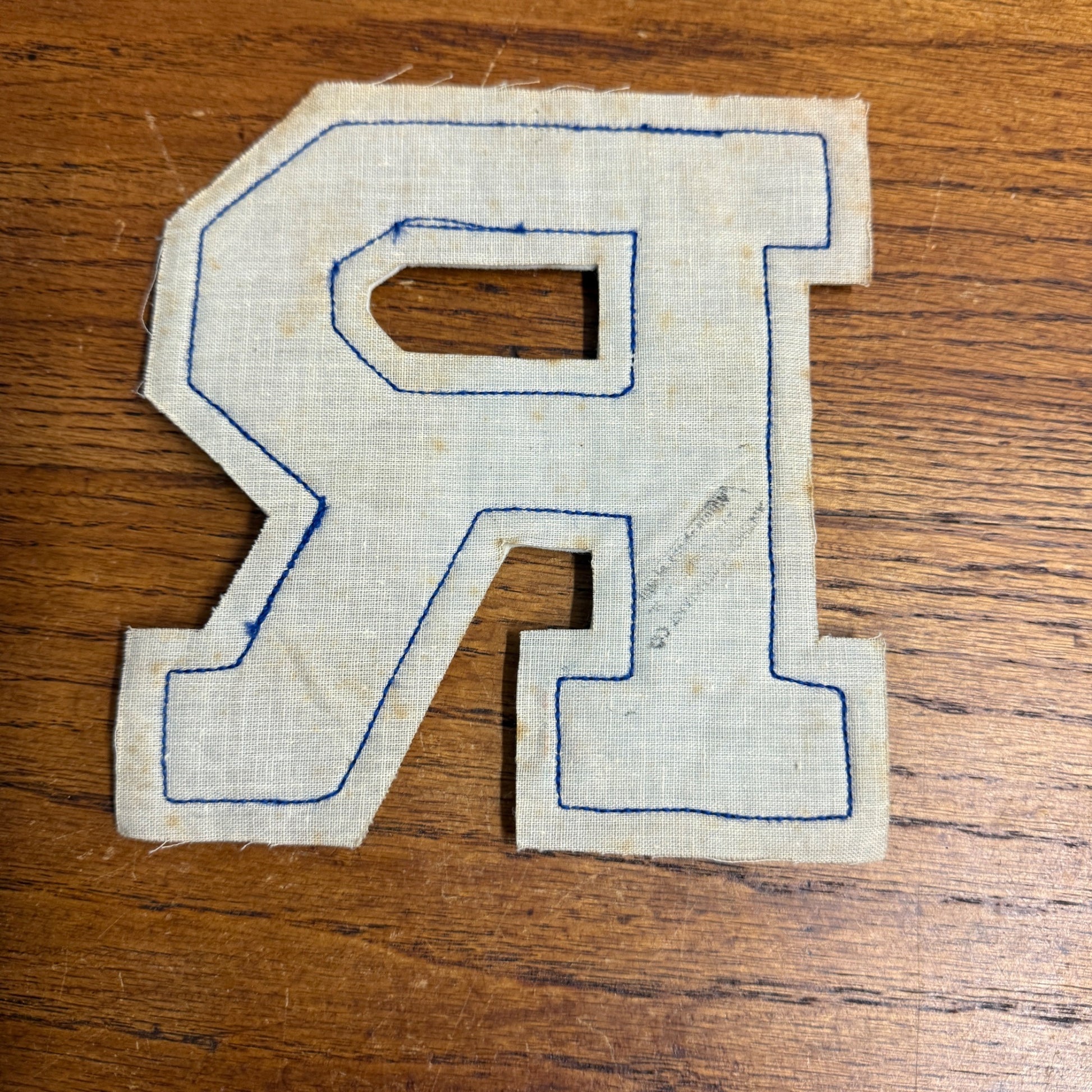 Vintage Letter "R"  High School Varsity Lettermen's Jacket Patch Blue& White