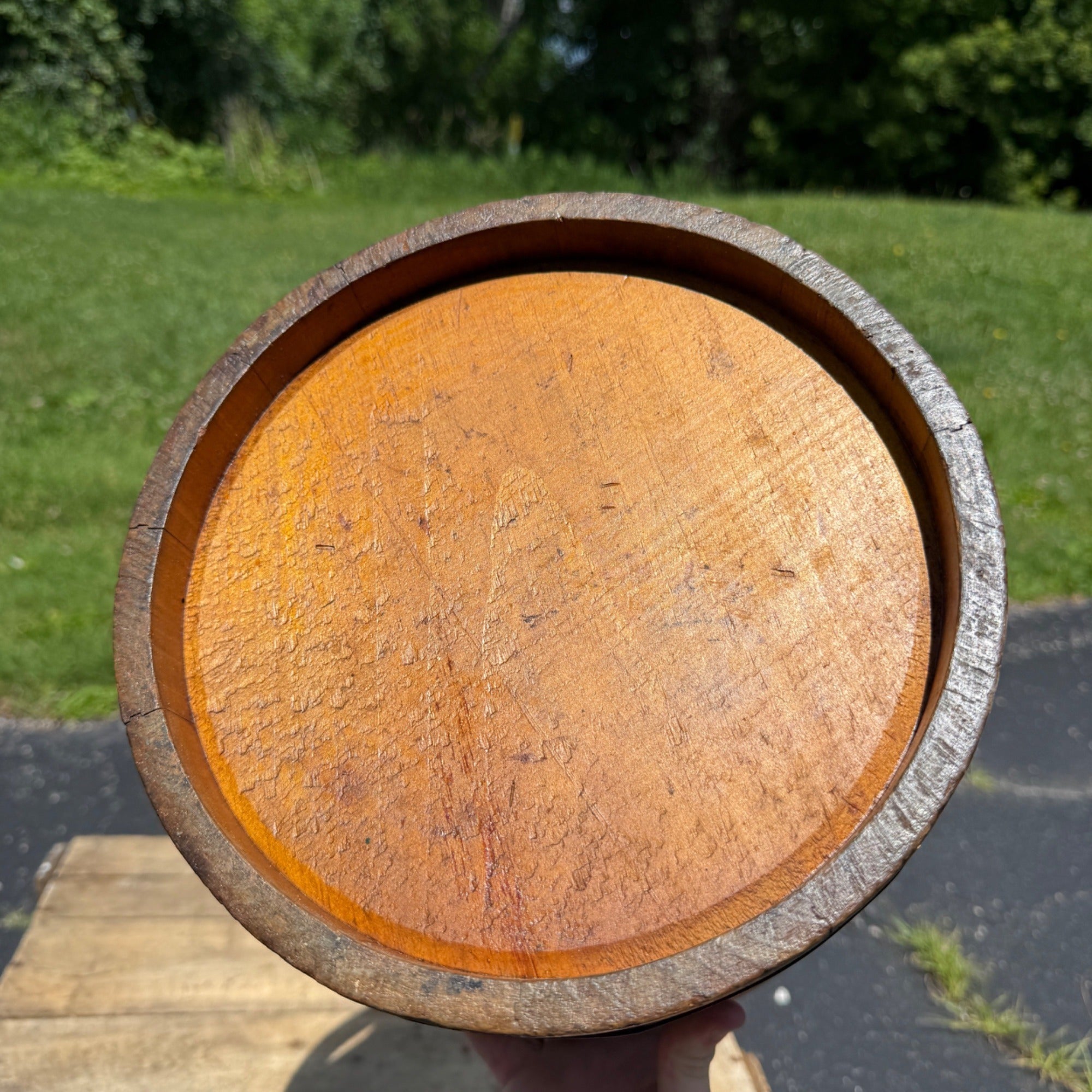 Antique Primitive 19th c. Sugar Firkin Pail Wood Handle Farmhouse AAFA