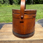 Antique Primitive 19th c. Sugar Firkin Pail Wood Handle Farmhouse AAFA
