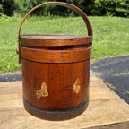 Antique Primitive 19th c. Sugar Firkin Pail Wood Handle Farmhouse AAFA