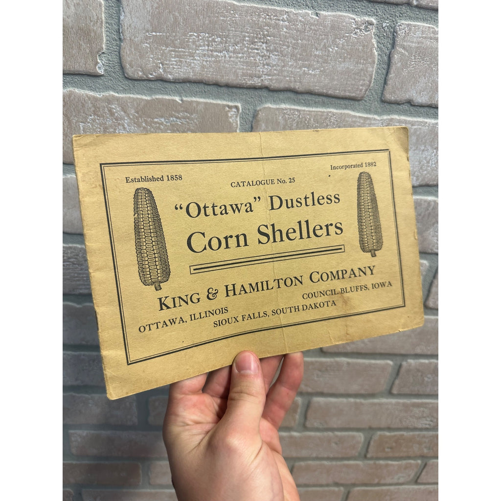 1910's Ottawa Corn Shellers Catalog King & Hamilton Company Ottawa Illinois