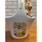 Vintage Peter Rabbit Basket Beatrix Potter 1998 Ceramic Teleflora