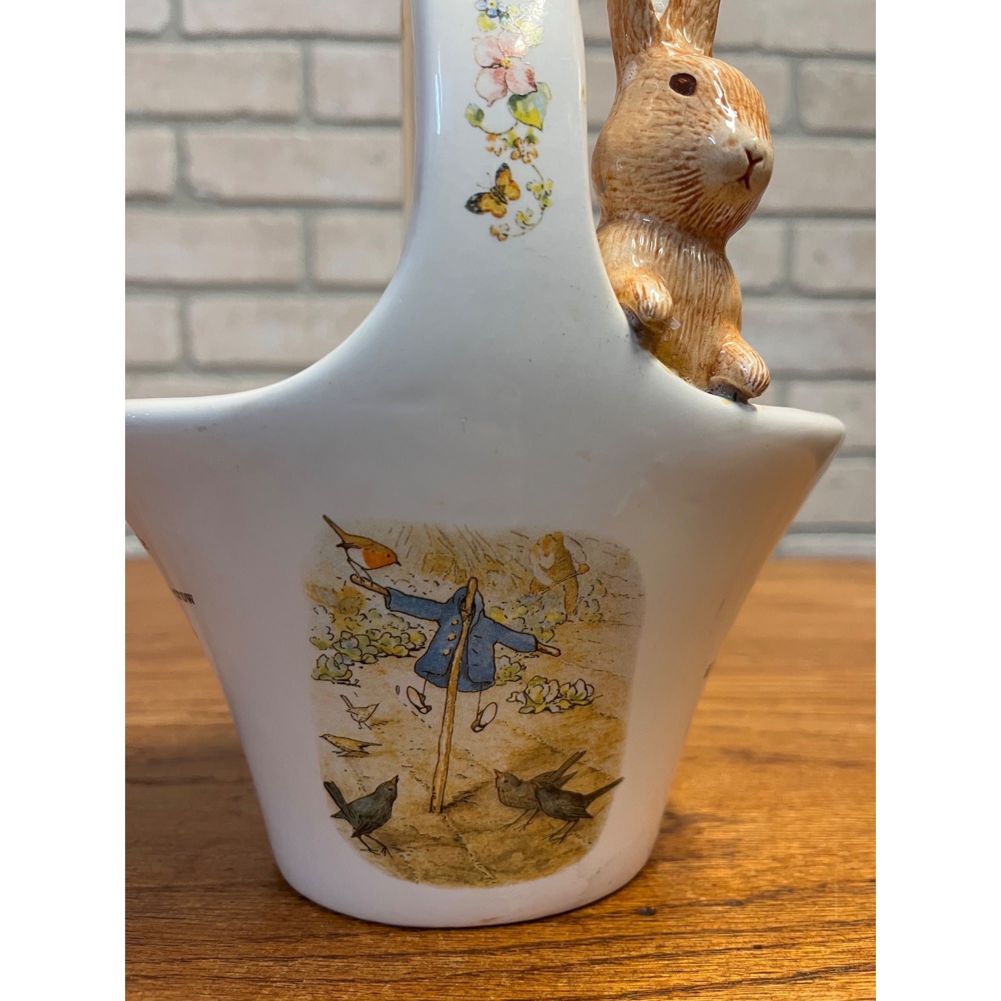 Vintage Peter Rabbit Basket Beatrix Potter 1998 Ceramic Teleflora