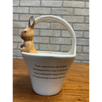 Vintage Peter Rabbit Basket Beatrix Potter 1998 Ceramic Teleflora