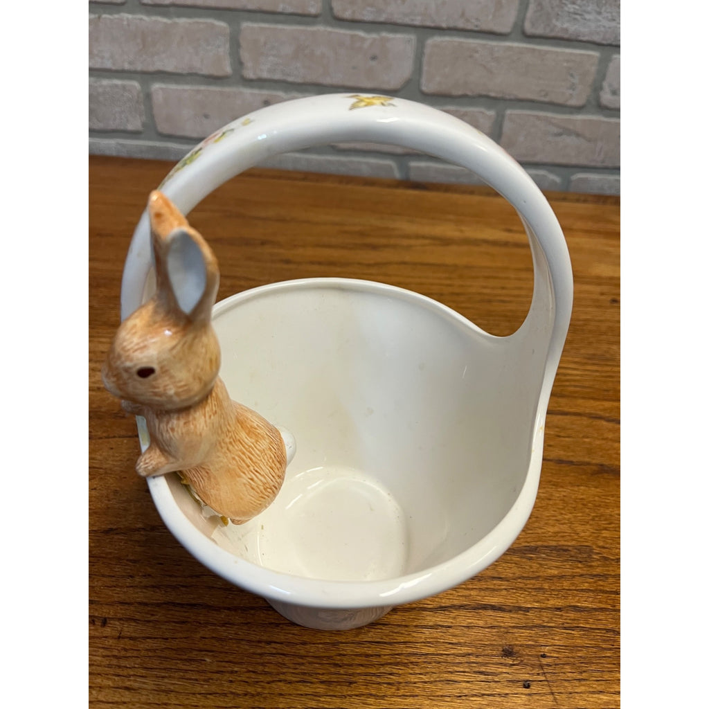 Vintage Peter Rabbit Basket Beatrix Potter 1998 Ceramic Teleflora