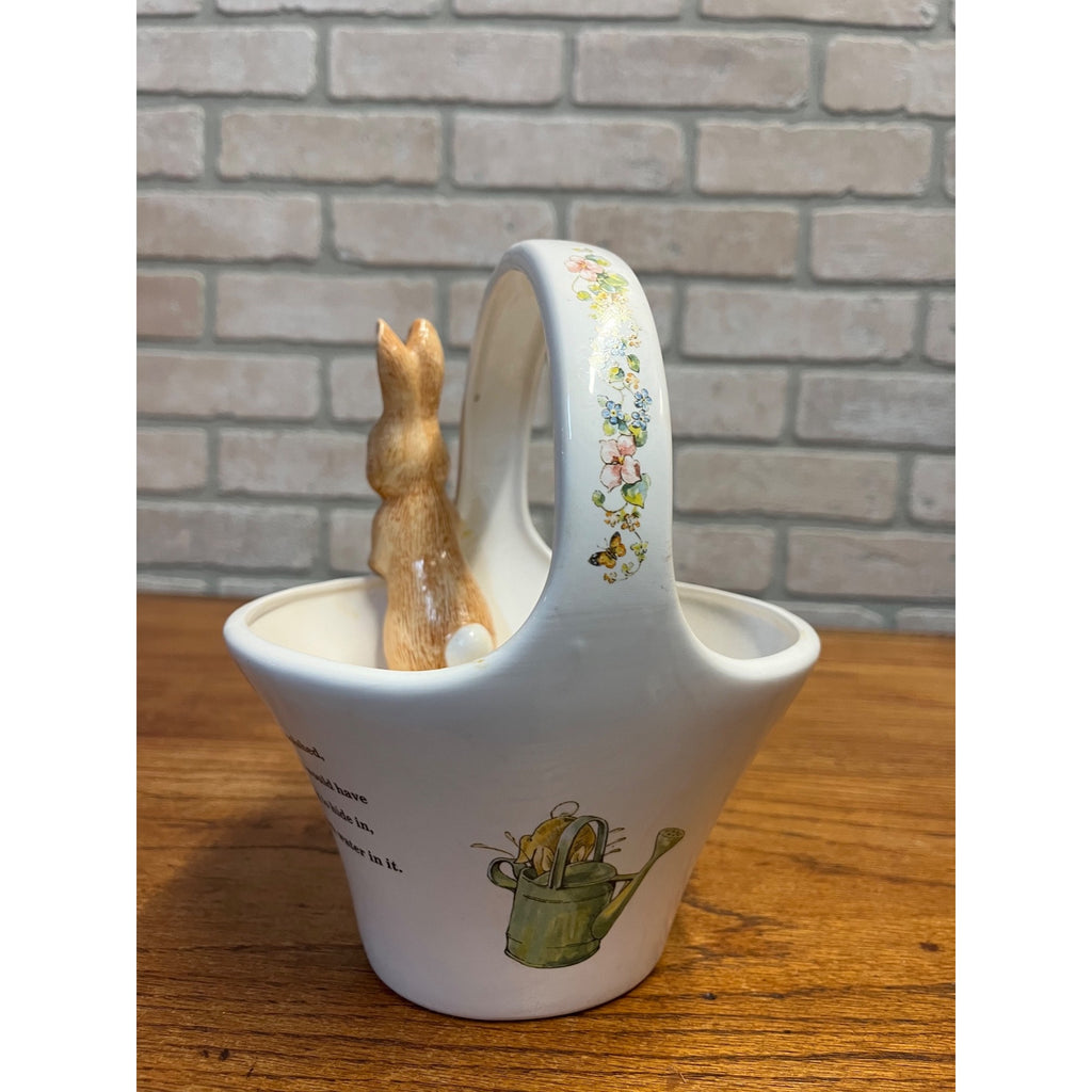 Vintage Peter Rabbit Basket Beatrix Potter 1998 Ceramic Teleflora