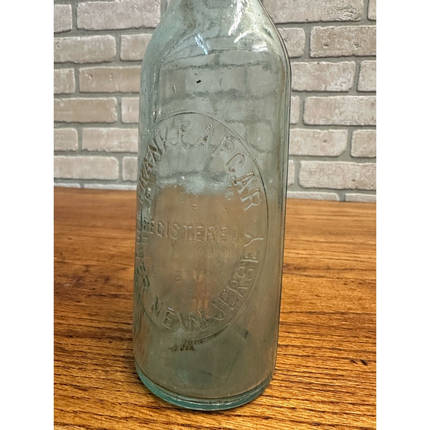 Blob Top Beer Bottle Frank F Apgar Dover NJ New Jersey Spelled Out Applied Top