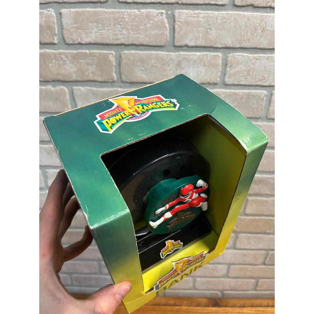 Vintage 1994 Mighty Morphin Red Power Rangers Coin Bank Original Box NOS NEW