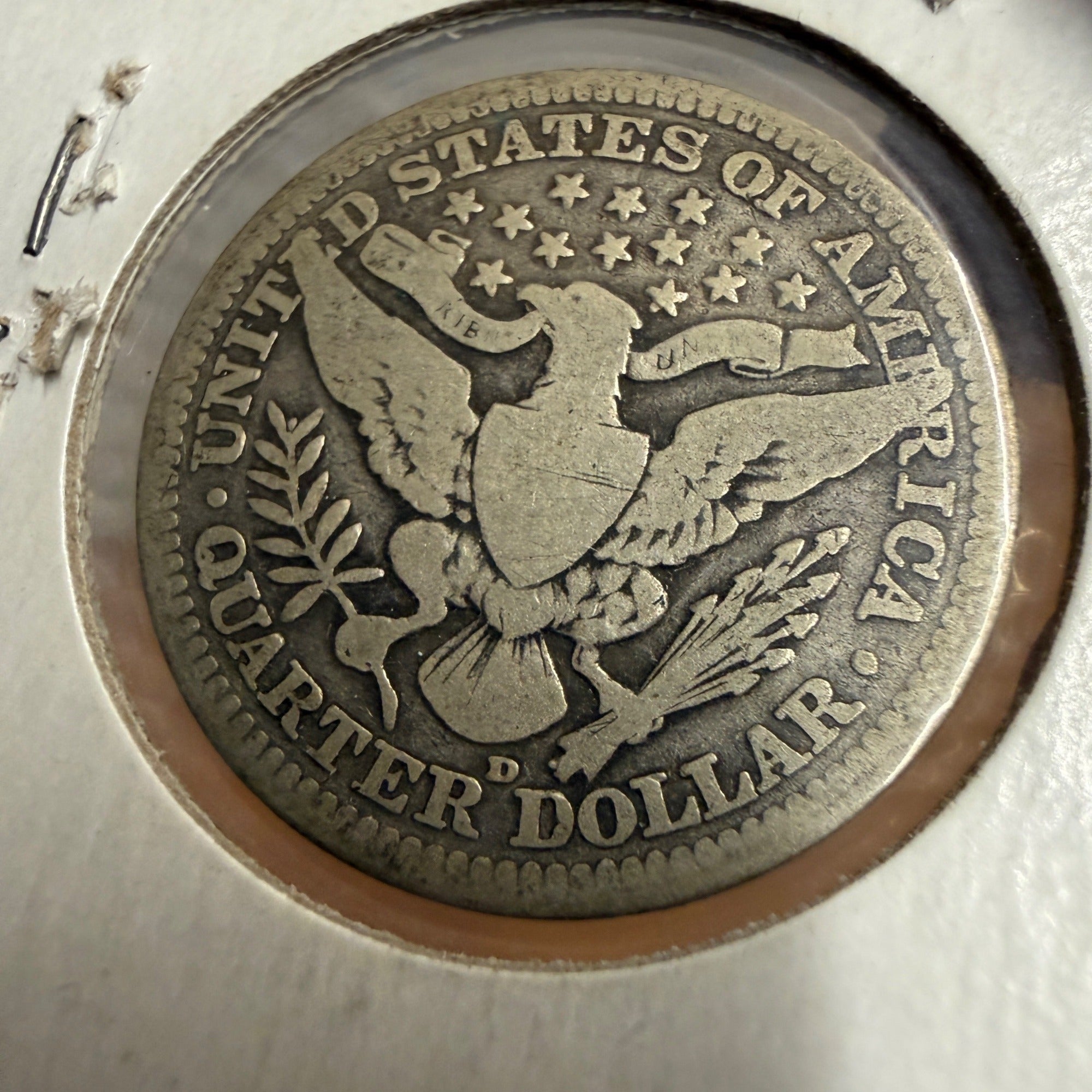 1916-D Barber Quarter United States Silver Coin Circulated