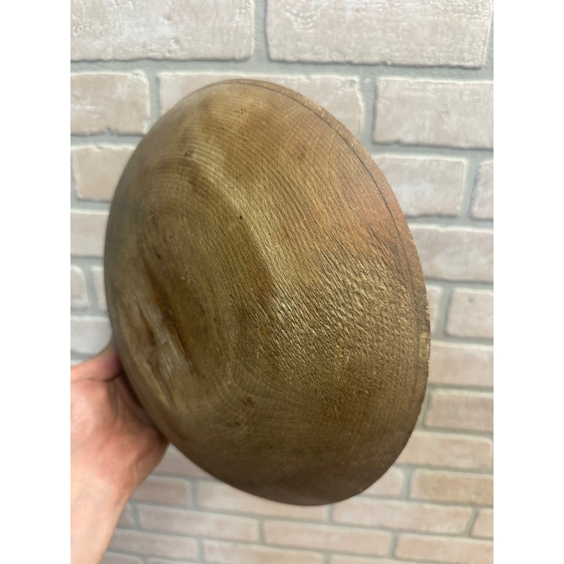 Antique Primitive Wooden Butter Bowl Shallow Farmhouse Country Wood 1800s