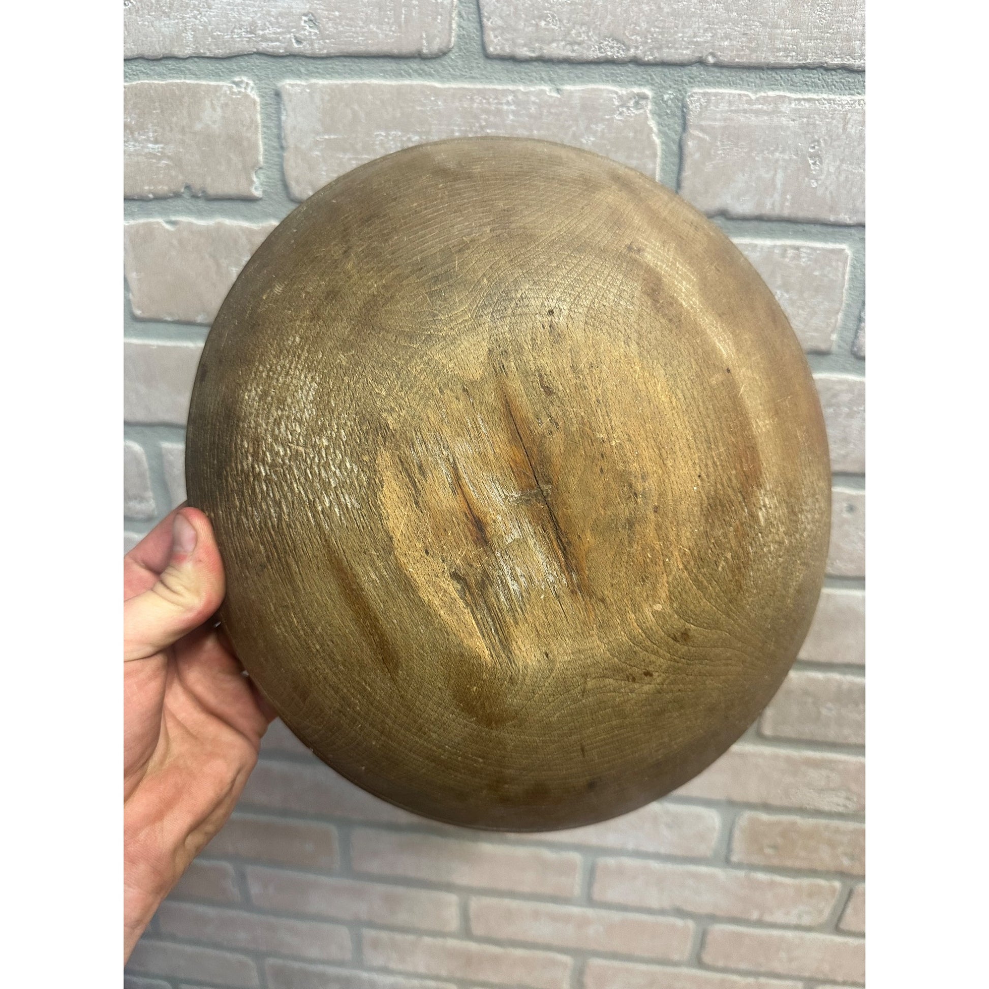 Antique Primitive Wooden Butter Bowl Shallow Farmhouse Country Wood 1800s