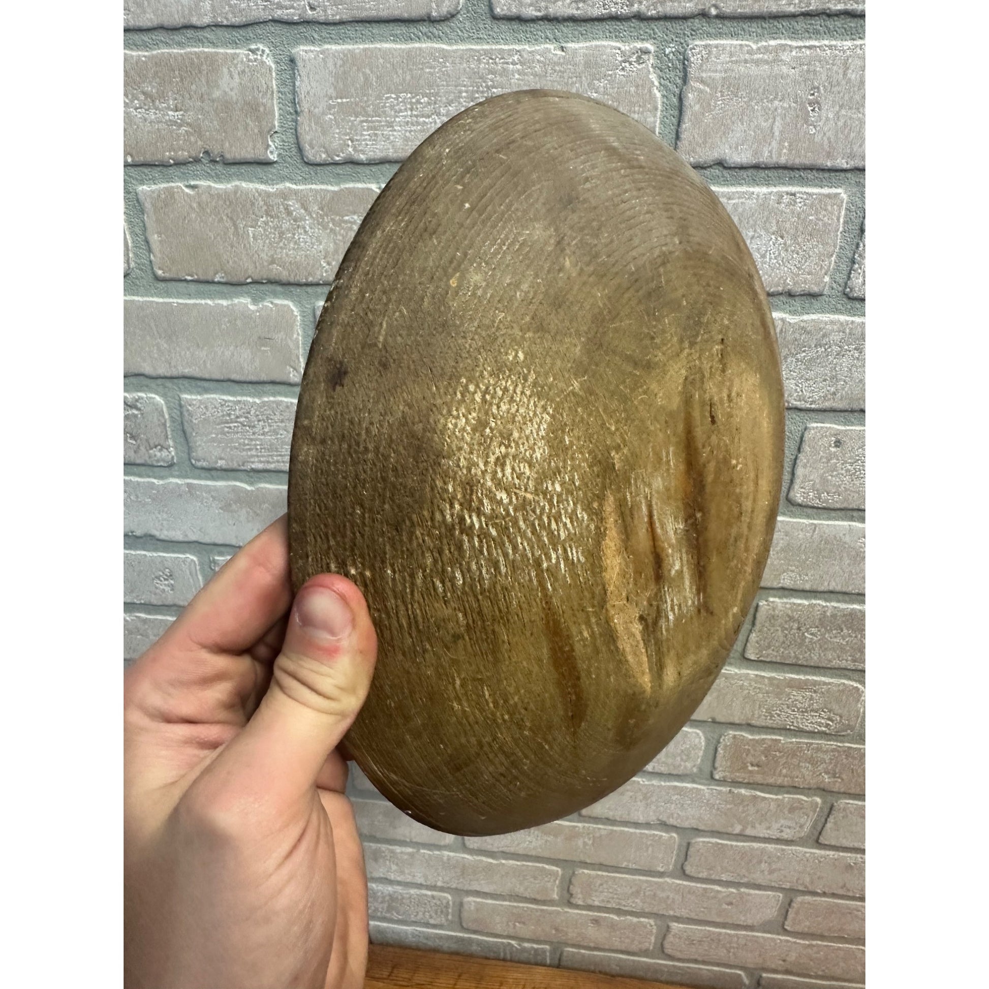 Antique Primitive Wooden Butter Bowl Shallow Farmhouse Country Wood 1800s