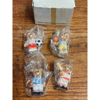 Vintage Homco Sports Teddy Bear Ceramic Figure (4) No. 1408 Athlete Figurines Circa 1979 NOS
