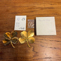 Vintage 24 Carat Gold Electroplated Four Leaf Clover Wall Hanging Set Gerity Products Inc. Toledo, Ohio 1982 Religious Luck Charm