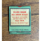 Pre-Prohibition West Bend Lithia Beer Wisconsin Unstruck Matchbook Silver Brook Resort