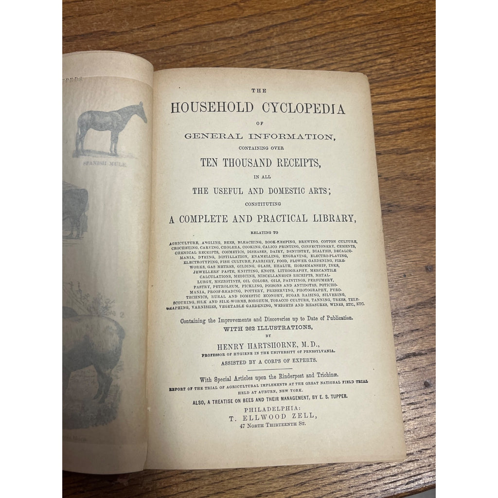 Antique The Household Cyclopedia USeful Knowledge Book 1880s Victorian Animals