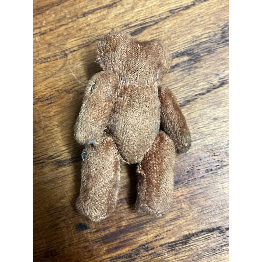 Antique 1920s Mohair Teddy Bear Miniature Jointed 3" Child's Toy