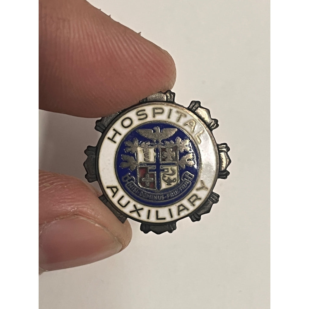 Vintage WWII Era Hospital Auxiliary Enameled Pin Pinback - J.O. Pollack Chicago